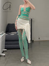 SWAYING/KNIT Japanese paper furry maxi skirt SW22SSB22 white